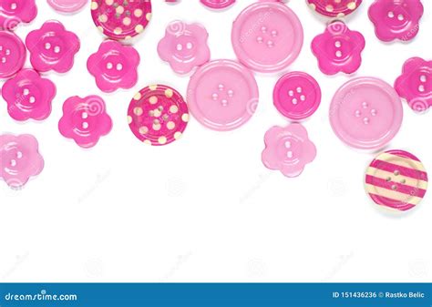 Various Pink Sewing Buttons Isolated on White Background Stock Photo ...