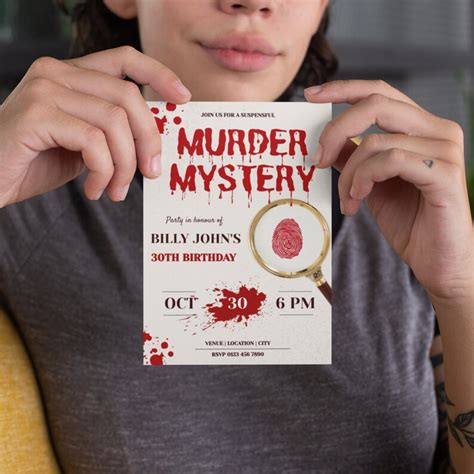 MURDER MYSTERY Dinner Party INVITATION Party Birthday - Etsy