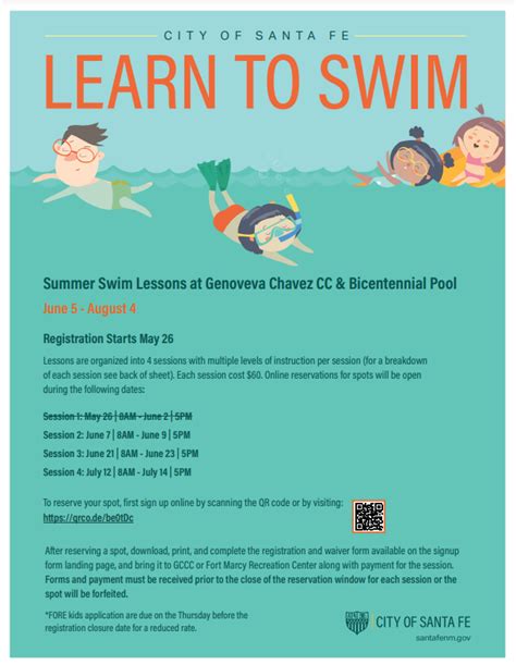 City Of Santa Fe Summer Swim Lessons City Of Santa Fe