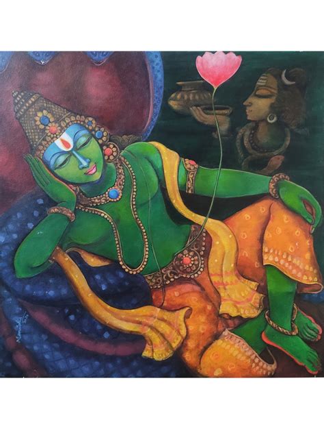 Lord Vishnu | Painting by Manisha Srivastava | Exotic India Art