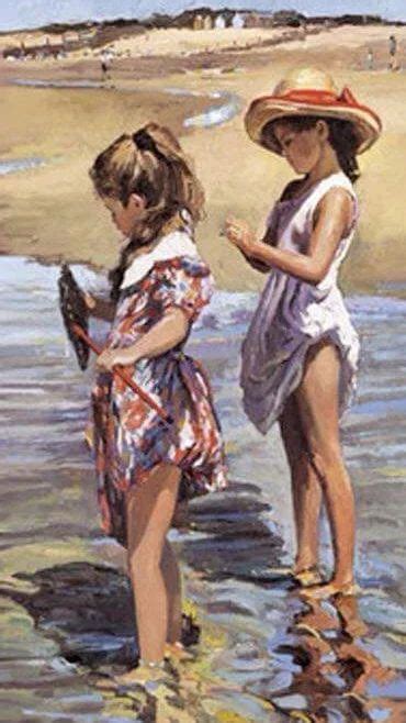 79 Meilleures Images Du Tableau Enfants Bord De Mer Peinture Bord De