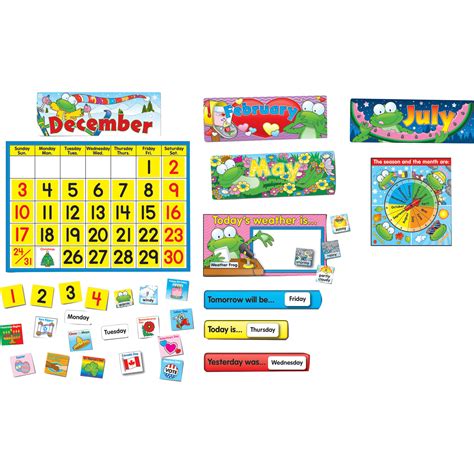 Carson Dellosa Frog Calendar Bulletin Board Set