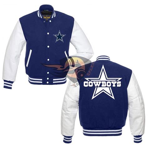 Royal Blue Dallas Cowboys Varsity Nfl Jacket By Spinespark Varsity