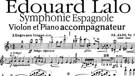 Lalo Symphonie Espagnole 1st Movement Piano Accompaniment YouTube