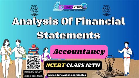 Ncert Class Accountancy Analysis Of Financial Statements Cbse