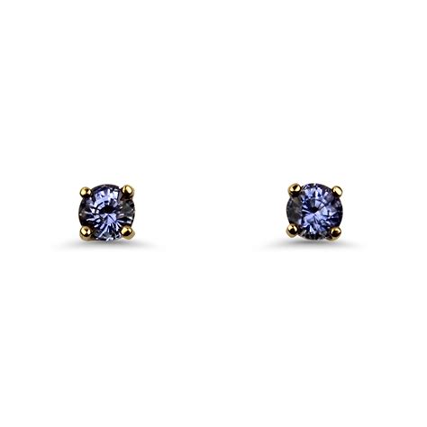 14k Yellow Gold Ceylon Sapphire Stud Earrings Springers