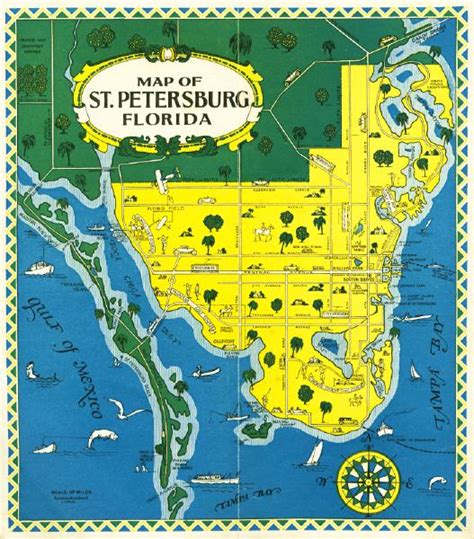 Map of Saint Petersburg, Florida, mid 1900s