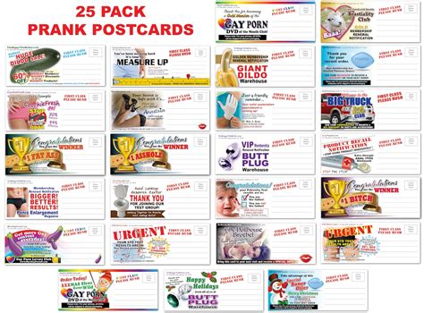 25 Pack Adult Prank Mail Postcards Revenge Novelty Gag Etsy