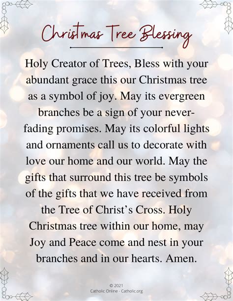 Christmas Tree Blessing (FREE PDF) | Catholic Online Learning Resources