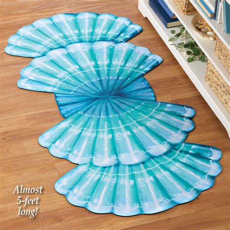 Blue Seashell Coastal Runner Rug Collections Etc