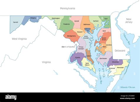 Multi Colored Map Displaying The Many Counties That Make Up The State