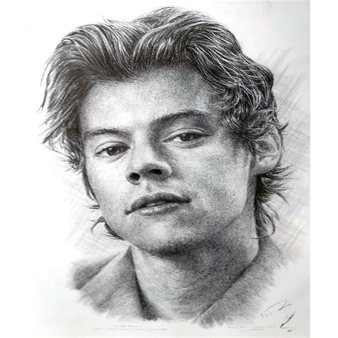 Jonathan Wood Pencil Drawing Harry Styles