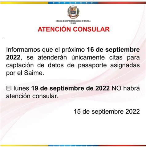 VenezuelaSaime on Twitter Atención El próximo 19 de Septiembre de