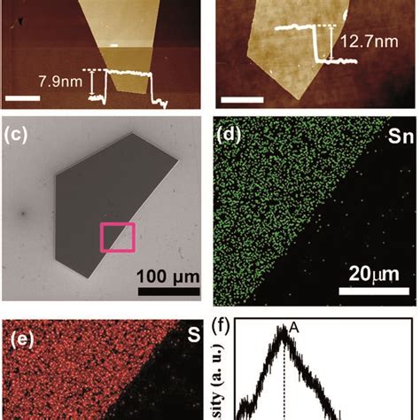 A And B The Afm Images Of The Synthesized Sns Nss Scale Bar M