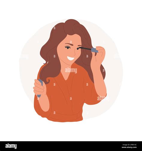 Smoky Eyes Isolated Cartoon Vector Illustration Girl Applying Mascara And Making Smoky Eyes