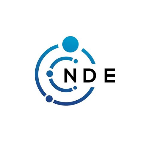 diseño de logotipo de tecnología de letra nde sobre fondo blanco nde