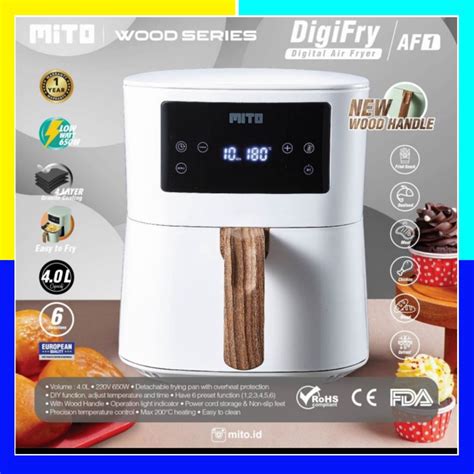 Jual Mito Digifry Digital Air Fryer Af Af Ltr Low Watt Putih