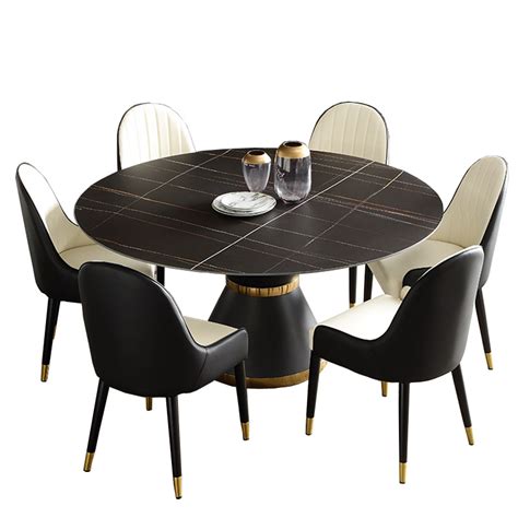 Italian Imported Light Luxury Simple Ceramic Round Dining Table | ceramic top dining table