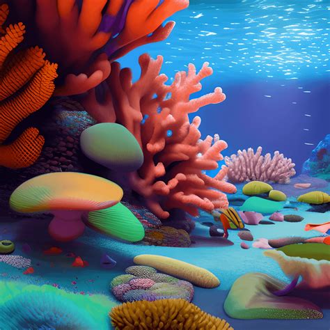 Beautiful Coral Reef Photorealistic Painting Creative Fabrica