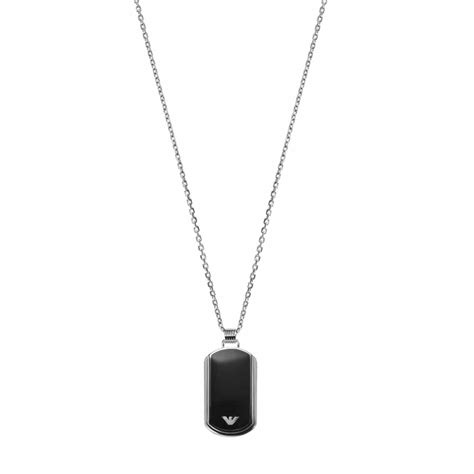 ARMANI SIGNATURE SILVER NECKLACE FOR MEN - Sunlab Malta