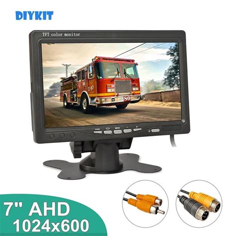 DIYKIT 1024x600 AHD 7inch TFT LCD Car HD Monitor Rear View Monitor