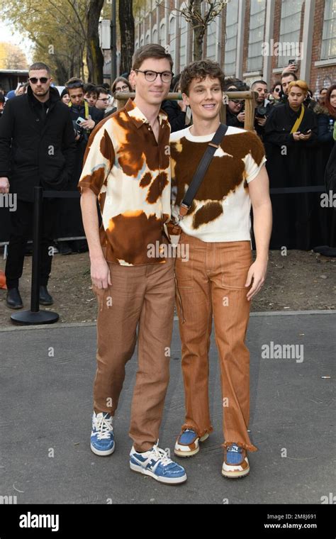 Milan Italy 14th Jan 2023 Milan Guests Arrive Fendi Fashion Show