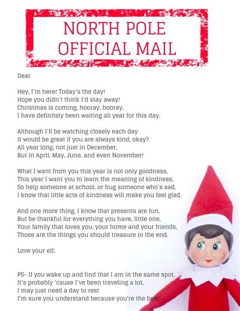 Elf On The Shelf Arrival Letter Printable Free - Printable Templates