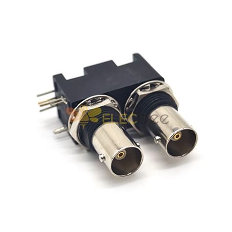 Coaxial To Bnc Connector Dual Female Angled For Pcb Mount