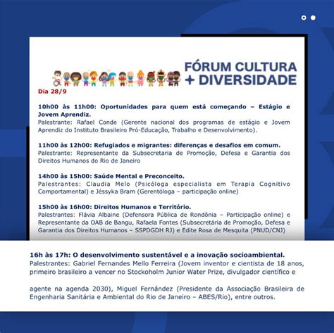 ABES Rio indica Fórum Cultura Diversidade ABES RIO