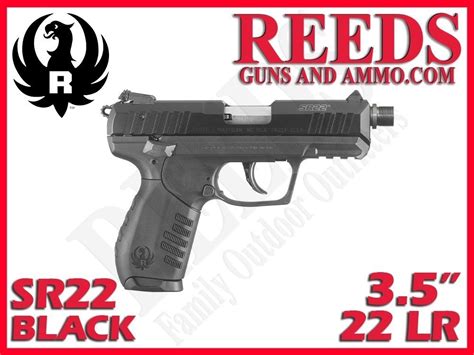 Ruger Sr22 Threaded Black 22 Lr 35in 2 10rd Mags 3604 Semi Auto