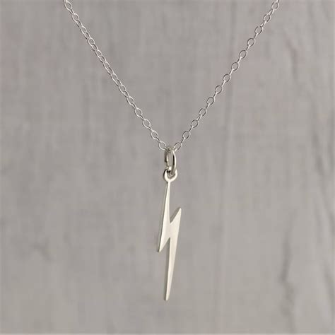 Sterling Silver Lightning Bolt Necklace Lightning Necklace Etsy