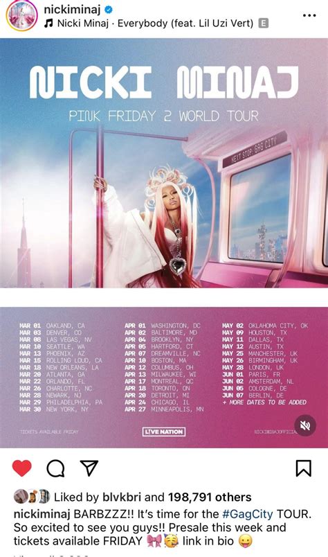 Nicki Minaj Announces Dates For Upcoming Pink Friday World Tour