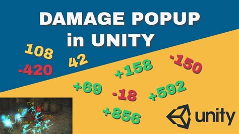 Unity Damage Popup Numbers Text Tutorial Over Time Fade Out