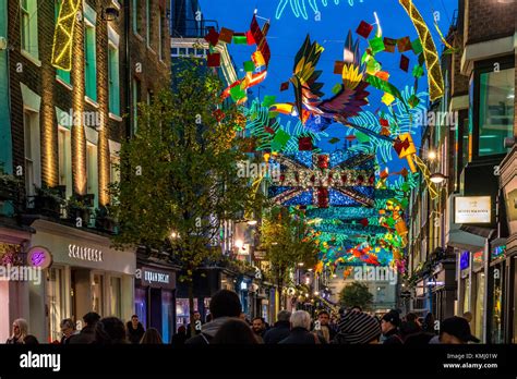 Carnaby St At Christmas Displaying Tropical Themed Christmas