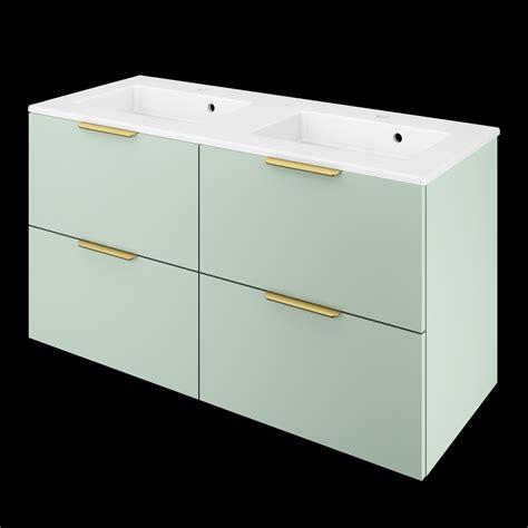 Meuble Double Vasque T L X H X P Cm Vert Sage Neo Line