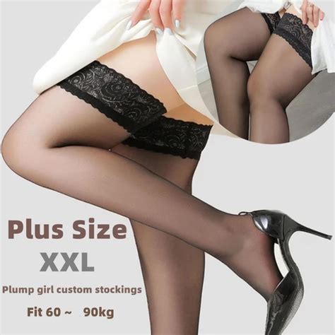 Sexy Lace Thigh High Knee Stockings Lingerie Women Transparent High