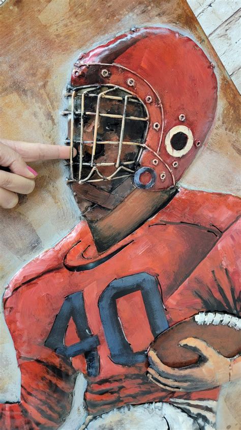 Football Player Painting Paint On Canvas By European Bronze Finery 3 D