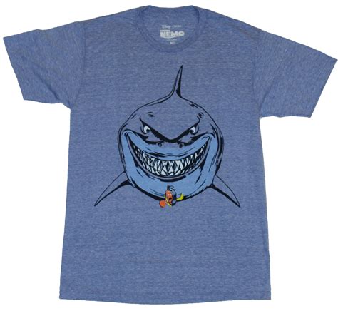 Disney Pixar Finding Nemo Mens T Shirt Smiling Shark Over Nemo