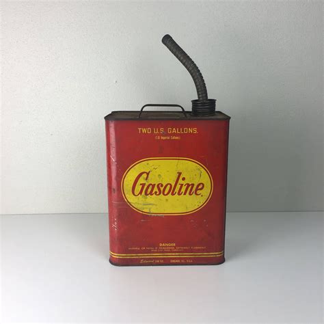 Vintage Gasoline Can Antique 2 Gallon Gas Tin Rusty Metal Etsy