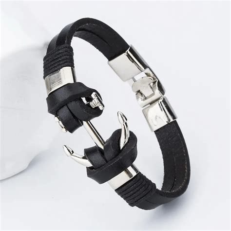 2017 New Fashion Charm Leather Charm Bracelets For Men Popular Bangle ...