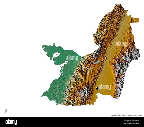 Forma Del Valle Del Cauca Departamento De Colombia Con Su Capital