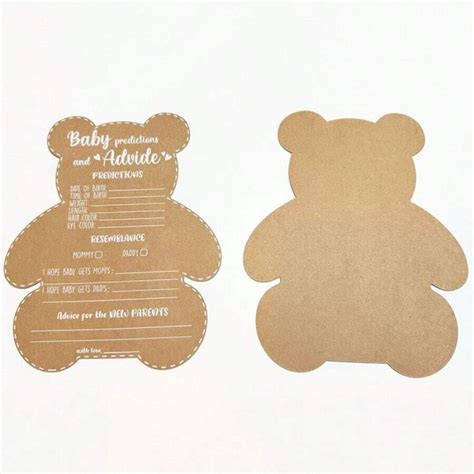 10 pièces Cartes de voeux pour nouveau né avec motifs d ours en peluche