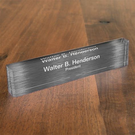 Classy desk name plate in a high quality acrylic plaque designed as an ...