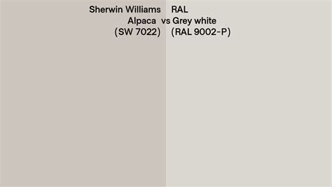 Sherwin Williams Alpaca Sw 7022 Vs Ral Grey White Ral 9002 P Side By Side Comparison