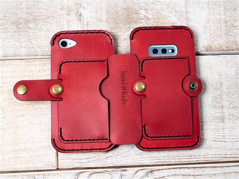 Leather Double Phone Case Dual Phone Case Case Holds Two - Etsy