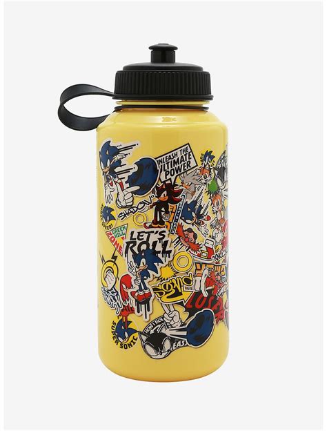 Sonic The Hedgehog Sticker Water Bottle Hot Topic