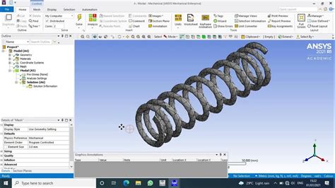 Analysis On Spring With Response Spectrum Static Structural Ansys Workbench 2021 Youtube