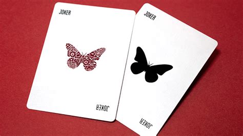 Jeu De Cartes Butterfly Worker Rouge Cartes Close Up Et Micromagie