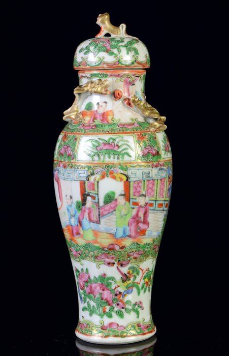 Vase With Cover Canton Famille Rose Porcelain China Catawiki