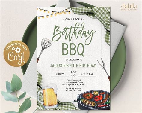 The Big Four Oh Birthday Digital 40th Birthday Invitation Editable